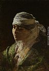 Frederick Arthur Bridgman Canvas Paintings - A Veiled Beauty